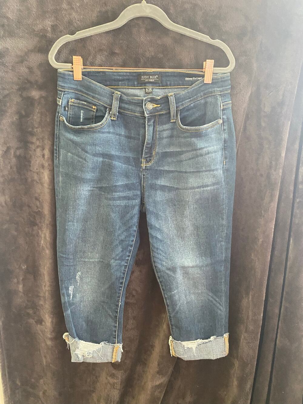 Judy Blue | Cotton denim cropped boyfriend jeans, Skinny Fit Cuffed style | 9/29